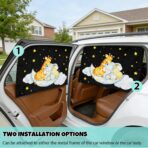 Car Window Shade for Baby, 2 Pack Double Layer with 7 Strong Magnets, Cute Giraffe & Star Design Baby Sun Shade for Car Window, Adjustable Blackout & See-Through Privacy Curtains UV Protection - Image 7