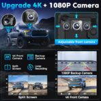 Portable Apple Carplay Screen for Car, 8" Wireless Android Auto Screen with 4K Dash Cam & 1080P Backup Camera, Secure Strong Bracket, Navigation, Bluetooth, Mirror Link, Fits All Vehicles - Image 3