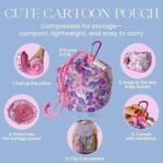 SKYTRAX® Certified Kids Safe Memory Foam Travel Neck Pillows for Kids and Toddlers, Cute Cartoon Design, Car Seat & Airplane Head Neck Support, Adjustable Snap Buttons, Washable Soft Cover (Unicorn) - Image 6