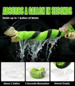 2-Pack Car Drying Towels 24x36 Inch 1300GSM, Twisted Loop Microfiber Cloth for Auto Detailing - Super Absorbent, Lint-Free & Streak-Free for SUV, Truck & Window (Gray-Green) - Image 5