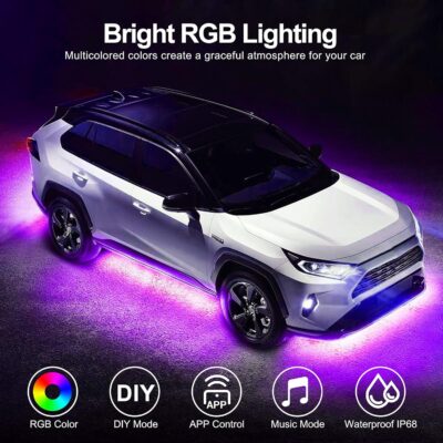 Underglow Kit for Car, Car Led Underglow Lights for Trucks with App and Remote Control, 16 Million RGB Colors, 29 Preset Modes, Music & DIY Mode, Under Car Led Lights Exterior for SUVs, Trucks, DV 12V - Image 2