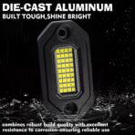 White Rock Lights，Aluminum Housing, Waterproof IP68,6500K Pure White Super Bright Underglow, Rock Lights for Trucks, UTV, ATV, SUV, Boats,Each Rock Light Comes with a 15-Foot Extension Cord (8 Pods) - Image 2