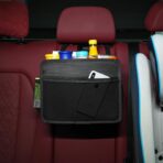 Car Seat Back Organizer Hanging Bag [2025 UPDATED] Foldable Backseat Storage Caddy with 5 Compartments & Adjustable Straps, Fits for Front/Back Headrest, Ultra-Durable - Black - Image 8