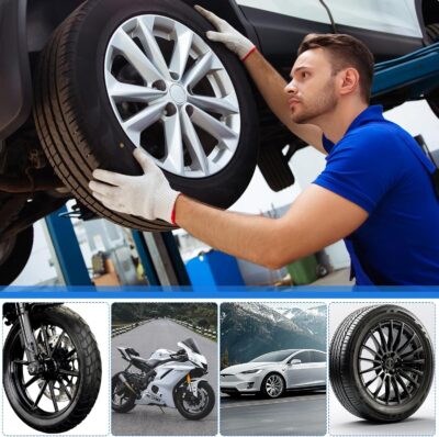 Tire Plug Kit, 95 PCS Tubeless Tire Repair Kit with Heavy-Duty Metal T-Handle Tools, Repair Strips, Screw-in Repair Plugs, Valve Core Tool, Caps & Storage Case for Car SUV Motorcycle ATV - Image 7