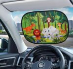 ABSOFINE Car Window Sun Shades for Baby Kids 2 Pack 19"x14", Animals Cartoon Window Shades Sun Blocker Cover, Baby Car Shades for Back Windows with 8 Suction Cups and Storage Bag, Anti Glare & UV - Image 4