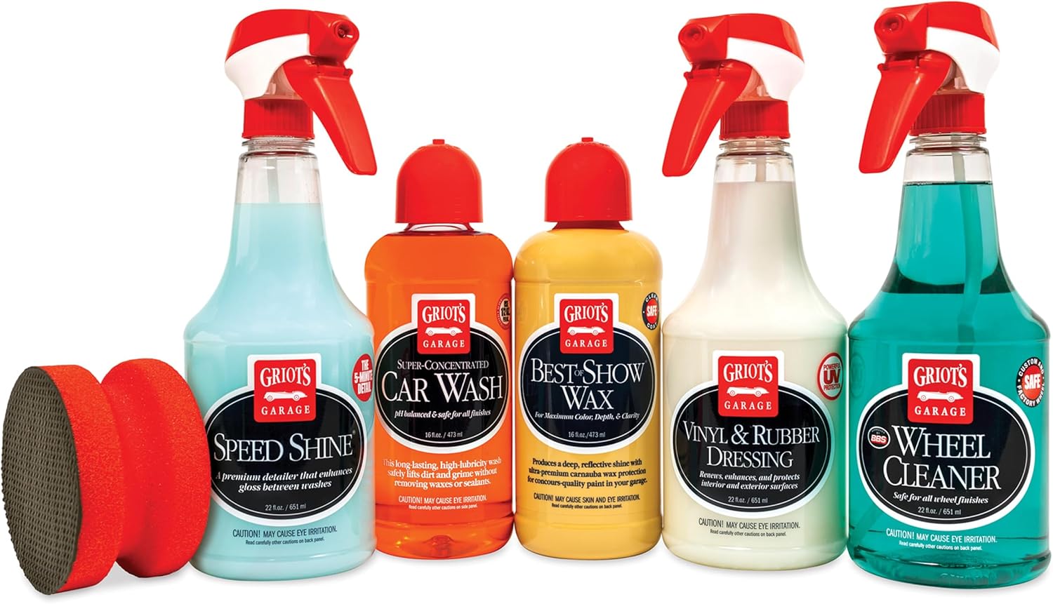 81yc1-p6XHL._AC_SL1500_.jpg Griot's Garage Starter Car Care Kit, Vehicle Detailing Set, Includes Car Wash, Wax, Vehicle Detailer, Wheel Cleaner, Clay Bar, Vinyl and Rubber Dressing, 11131 - Image 1