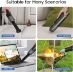 Handheld Vacuum Cordless, Car Vacuum Portable with 2 Suction Modes, Blow & Suction 2-in-1, Mini Vacuum Cleaner Rechargeable for Car, Home, Pet Hair, Office, Desk, Keyboards (Black) - Image 4