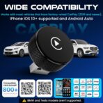 Wireless CarPlay & Android Auto Adapter – 2026 Circle Edition | Converts Wired to Wireless, Plug & Play Dongle, Fast Auto-Connect for iPhone iOS 10+ & Android 11+ - Image 5