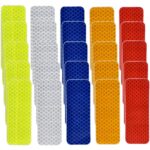 25 Pcs Warning Reflective Stickers, Assortment Outdoor Waterproof Safety Reflective Stickers, 1.2 x 3.25 Inch Driveway Reflectors Sticker, Night Visibility Adhesive Sticker