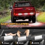 XRIDONSEN 48 inch Truck Tailgate Emergency Lights Strip 288 LED Tail/Rear Window Strobe Light Red White Flashing Warning Hazard Safety Fire Fighter Lights for Vehicles Trucks Pickup POV - Image 4