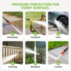 Electric Pressure Washer Adjustable 5000PSI 4.0 GPM High Power Washers with 33ft Hose Reel, 4 Nozzle and Foam Cannon, Power Washers Machine for Home, Cars, Patio (Green) - Image 5