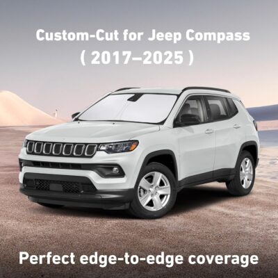 EcoNour Windshield Sunshade Compatible for Jeep Compass 2017-2023 2024 2025, Sun Visor for Front Windshield & Window Sun Shade Cover, UV Heat Blocker & Protector, Car Accessories - Image 2