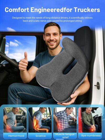 Car Seat Cushion - Memory Foam L-Shaped with Lumbar Support & Anti-Slip Design for Long Driving Comfort - Image 6