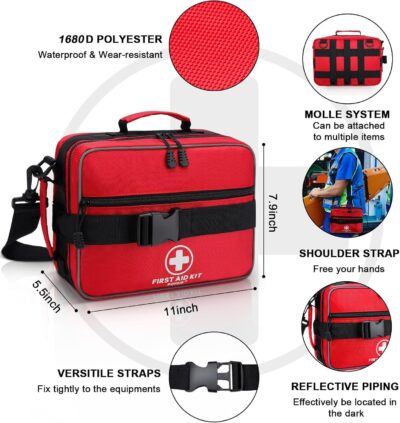 Poygik Premium 420 Piece Large First Aid Kit for Home, Car, Travel, Camping, Truck, Hiking, Sports, Office, Vehicle & Outdoor Emergencies - Emergency Medical Kits, Businesses & Home Medical Supplies - Image 4