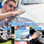 Tallew 15 Pcs 15 Pcs Car Microfiber Towels Buffing Drying Wash Cleaning Cloths Plush Large Towels Thick Care Polishing Detailing Waxing Scratch Proof Towel, 15.75 x 15.75 Inch (Dark Gray) - Image 5