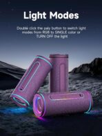 MLOVE E80 Speakers Bluetooth Wireless, Portable Bluetooth Speaker with Aux Input, Micro SD Card Slot, Bass Boost, Dual Pairing, Lights, IPX7 Waterproof, BT5.4 for Outdoor, Travel, Car, TV, 30W, Purple - Image 6