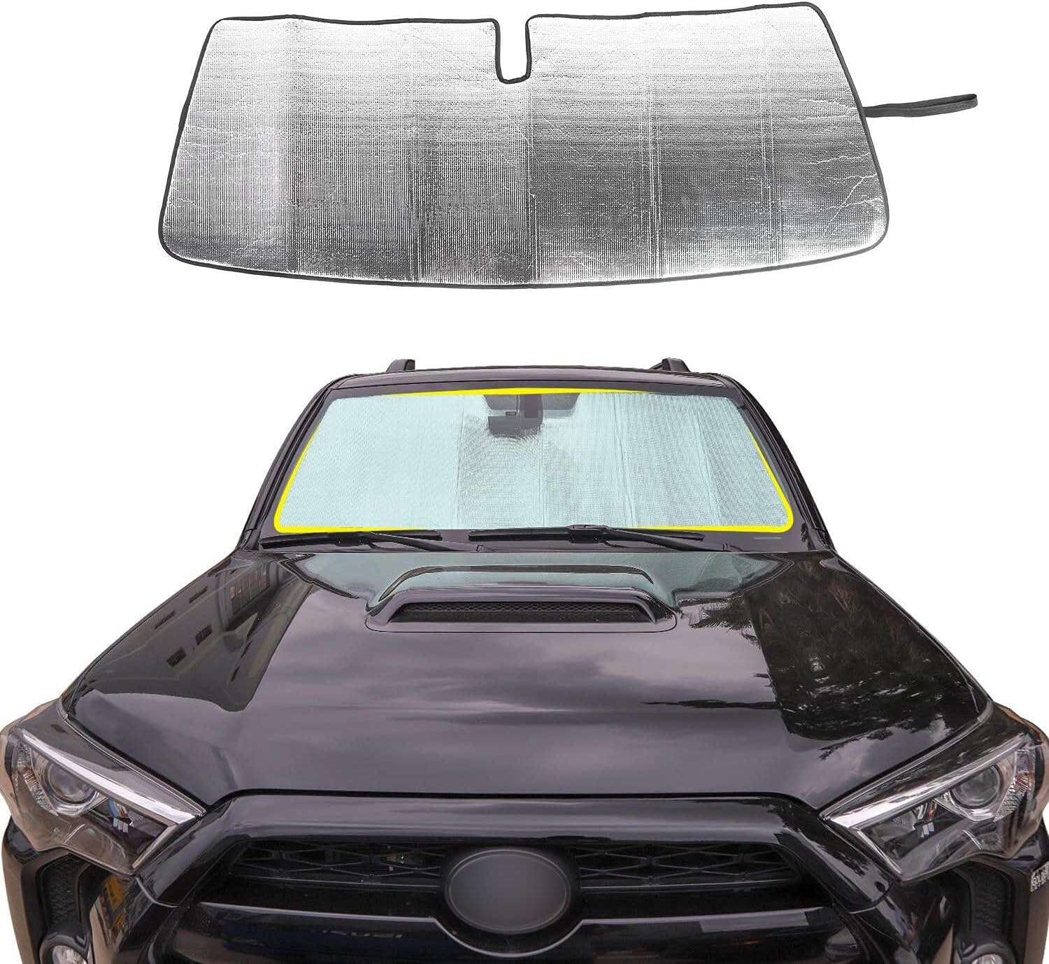 81zasuND-wL._AC_SL1500_.jpg Front Windshield Sunshade - JeCar for 4runner Sunshade Car Sun Shade Heat Shield Custom-fit Sunshade Sun Visor Mat for 2017 2018 2019 2020 2021 2022 2023 2024 Toyota 4runner SUV - Image 1