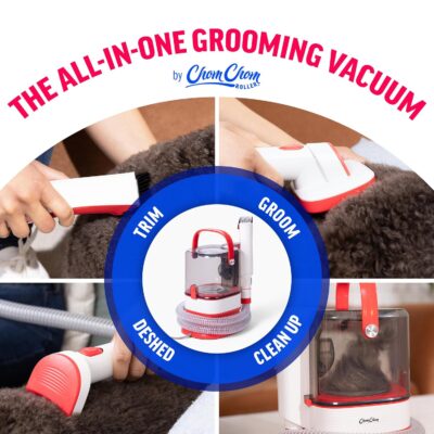 ChomChom Roller Dog Vacuum for Shedding Grooming – Dog Grooming Kit with Dog Brush Vacuum Attachment, Pet Hair Clipper with Guards, Large-Capacity Bin - Image 3