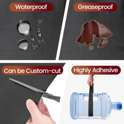 Heat Shield Automotive Aluminum Reflects 95% of Radiant Heat, 12" x 24" Stove Heat Shield to Protect Refrigerator, Heat Shield Wrap for Exhaust, Motorcycle, Wood Stove, Cabinet, Fireplace (Black) - Image 6