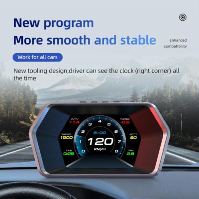 MH HUD Heads Up Display for Car, OBD2 + GPS Dual System, OBD2 Gauge Display, Digital Speedometer MPH Water&Oil Temp Meter Tachometer Driving Overspeed Alarm for All Car, OBD2 for 2008+ Vehicle - Image 5
