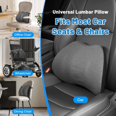 Lumbar Support Pillow for Car Seat & Office Chair, Soft Memory Foam Lower Back Support for Pain Relief and Posture Correction, Lumbar Pillow with Breathable Airflow Channels - Image 6