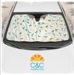 C&C Sage Floral Car Windshield Sun Shade - Sun Visor Sunshade for Car Windshield - Window Shades for Cars, SUV & Truck - Dash Cover UV Protection for Front Window Shade Accessories - 57" x 27" - Image 8