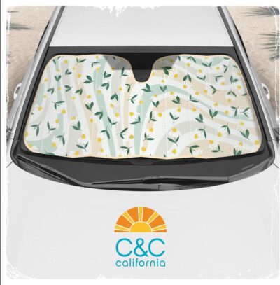C&C Sage Floral Car Windshield Sun Shade - Sun Visor Sunshade for Car Windshield - Window Shades for Cars, SUV & Truck - Dash Cover UV Protection for Front Window Shade Accessories - 57" x 27" - Image 8