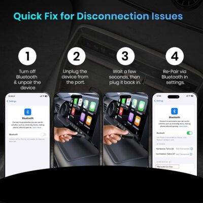 DR VAKU® AUTOELITE 2-in-1 Wireless Car Receiver, Converts Wired Auto Android & CarPlay to Wireless, Bluetooth Connectivity, Only for Cars with OEM Installed Wired Android Auto/CarPlay (Black) - Image 5