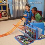 KISLANE 96 Toy Cars Storage Case Compatible with Matchbox Cars, Matchbox Cars Organizer Storage for Mini Toys, Toy Cars, Matchbox Cars, Small Dolls(Bag Only) (Blue) - Image 6