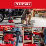 CRAFTSMAN CMXEVBE17040 4 Gallon 5.0 Peak HP Wet Dry Vac, Portable Shop Vacuum Wet and Dry with Filter, Hose and Attachments for Home and Automotive Cleaning - Image 4