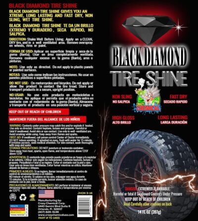 Black Diamond Tire Shine Spray - Extreme Gloss, Long Lasting, No Sling, Wet Look - 14 oz (Pack of 2) - Image 3