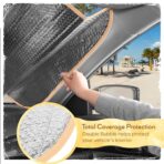 C&C Sage Floral Car Windshield Sun Shade - Sun Visor Sunshade for Car Windshield - Window Shades for Cars, SUV & Truck - Dash Cover UV Protection for Front Window Shade Accessories - 57" x 27" - Image 7
