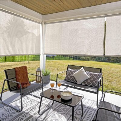 Coolaroo Outdoor Roller Shade with Wand - 95% UV Block Breathable Light Filtering Shade for Patio or Porch, Fade-Resistant, Easy-Clean Fabric, 8ft x 8ft, Pebble - Image 3