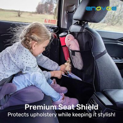 Enovoe Back Seat Cover for Kids Extra Large - 2 Pack with Multi Pocket Storage Organizer - Back Seats Protector for Upholstery from Dirt, Mud, Scratches - Waterproof Car Seat Protector for Kids - Image 7