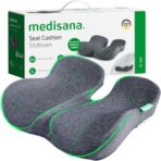 medisana Seat Cushion, SC 100 Seat Cushions for Office Chairs, Car Seat, Wheelchair - Sciatica & Tailbone & Coccyx Pain Relief Pillow for Driver Sedentary, Gift for Women Men(Size:18*14.6*3.54in-Grey)