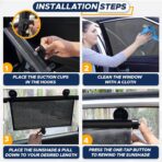 EcoNour Window Shades for Car Baby (2 Pack) | Retractable car Window Shade for Baby for Sun Protection for Kids, Passengers & Pets in The Back Seat | Car Window Covers for Trucks | (20”x22”) - Image 7