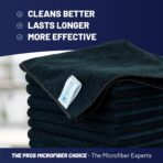 Microfiber Wholesale MW Pro 16x16 Auto Detailing Towels - Plush Car Drying Cloths for Wax Removal, Interiors & Body Shops - Scratch Free (Black, 12-Pack) - Image 2