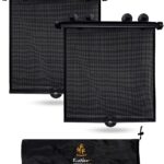 EcoNour Window Shades for Car Baby (2 Pack) | Retractable car Window Shade for Baby for Sun Protection for Kids, Passengers & Pets in The Back Seat | Car Window Covers for Trucks | (20”x22”)