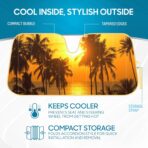 BDK Golden Sunset Palm Trees Front Windshield Sun Shade Accordion Folding Cute Car Window Shades for Truck & Car Sunshade Shield for Sun UV Rays - Visor Protector Keeps Vehicle Cool - 58 x 27 inches - Image 2
