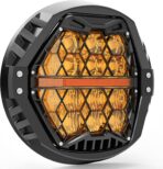 DOT Approved 1000% Bright 120W 7'' Motorcycles LED Headlight with Amber Lens DRL Compatible with Road King Road Glide Street Glide Electra Glide Ultra Limited Heritage Softail Fat Boy Yamaha