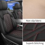 Car Seat Cover Custom Fit for Ford F150 2009-2026 Faux Leather Seat Cover Set Compatible with Regular Cab Super Cab Super Crew Pickup Truck Cushions (Black Redline, Front Seat) - Image 4