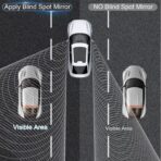 Blind Spot Mirrors 2 Pack, Frameless Side Mirror Blindspot Convex HD Glass Car Accessories, Side View Mirror Blindspot with Wide Angle Adjustable Stick for Car SUV and Trucks - Image 2