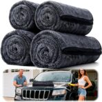 4PCS Car Drying Towel Microfiber Detailing Kit - 36x24 in Car Towels Cleaning Supplies, Reusable Shammy Quick Dry Cloth for Carwash, for Auto, Boat, RV, Garage & Home, Scratch-Safe Absorbent Cleaning