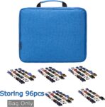 KISLANE 96 Toy Cars Storage Case Compatible with Matchbox Cars, Matchbox Cars Organizer Storage for Mini Toys, Toy Cars, Matchbox Cars, Small Dolls(Bag Only) (Blue) - Image 3