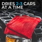 The Rag Company - The 1500 - Heavy Duty Car Drying Towel; Perfect for Trucks, Commercial Vehicles, RVs, Boats, and More; Premium 70/30 Blend Twist Loop Design, 1500gsm, 30in x 30in, Red - Image 4