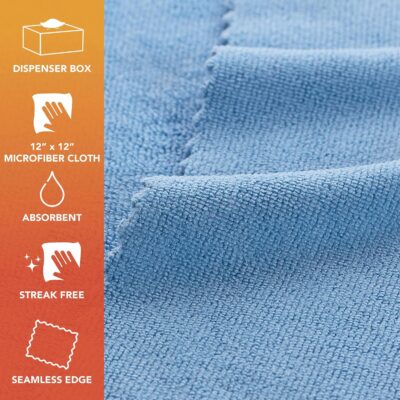 Arkwright Smart Rags Microfiber Cleaning Cloths, Pack of 50 in a Box, Lint Free 180 GSM Reusable Towels for Auto, Office and Household Cleaning, 12 x 12 in, Blue - Image 2