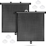 Sfee Car Window Shades for Baby-2 Pack Retractable Side Window Car Sun Shade Blocks UV Rays & Heat for Sun Protection Roller Sunshade Visor Window Shade for Kids,Passengers,Pets (20''x22'')