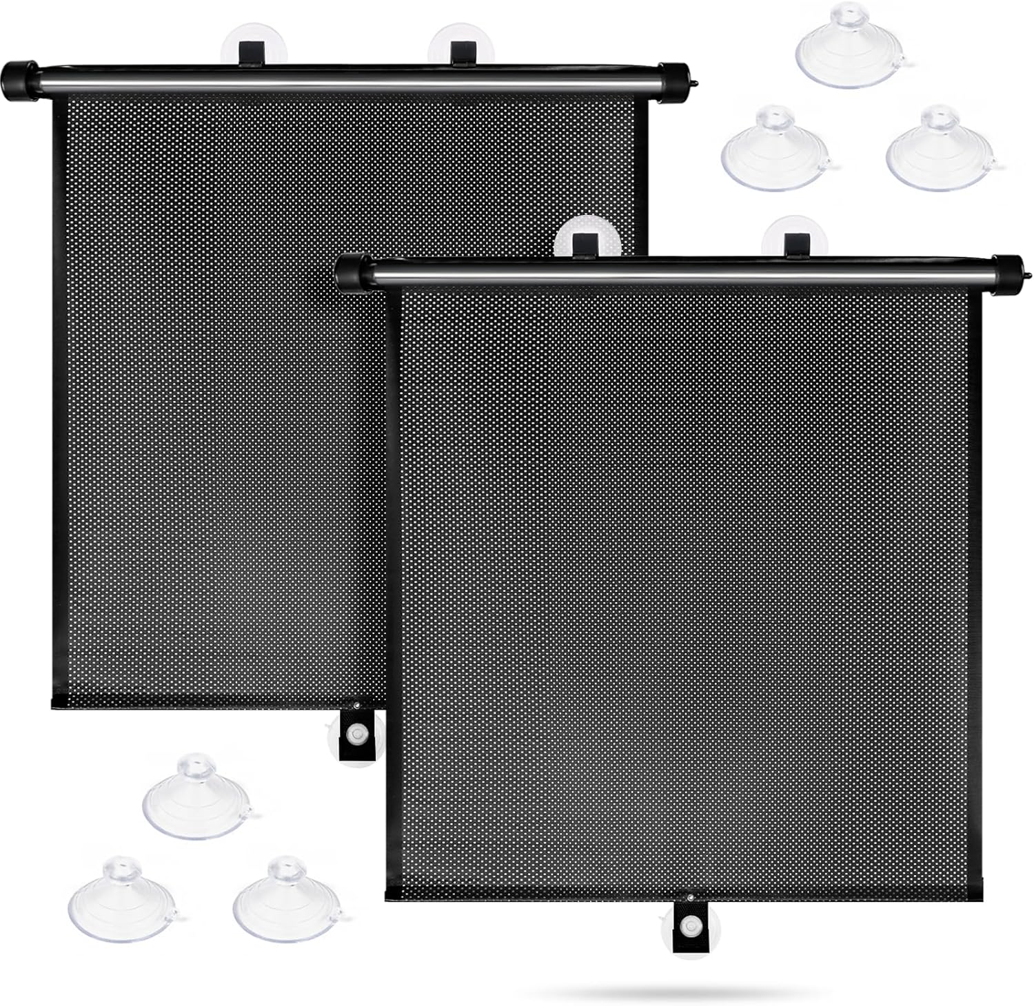 91ANhoPw34L._AC_SL1500_.jpg Sfee Car Window Shades for Baby-2 Pack Retractable Side Window Car Sun Shade Blocks UV Rays & Heat for Sun Protection Roller Sunshade Visor Window Shade for Kids,Passengers,Pets (20''x22'') - Image 1