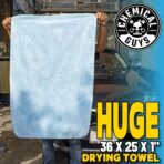 Chemical Guys Woolly Mammoth Large Microfiber Drying Towel - 36 x 25 Inch Blue, Ultra Plush Super Absorbent Car Drying Towel for Cars, Trucks, SUVs, Motorcycles, RVs, and Auto Detailing - Image 2