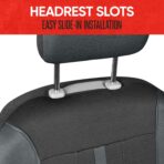 Motor Trend Black & Gray Car Seat Covers Full Set – Front Seat Covers & Rear Bench Seat Cover – Airbag Compatible, 60/40 Split Bench for Smaller Trucks, Cars & SUVs – Automotive Interior Accessories - Image 4